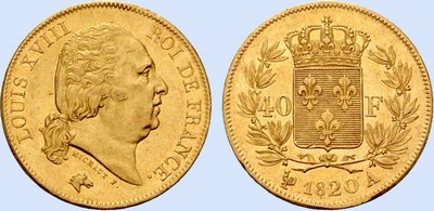 40 Francs LOUIS XVIII